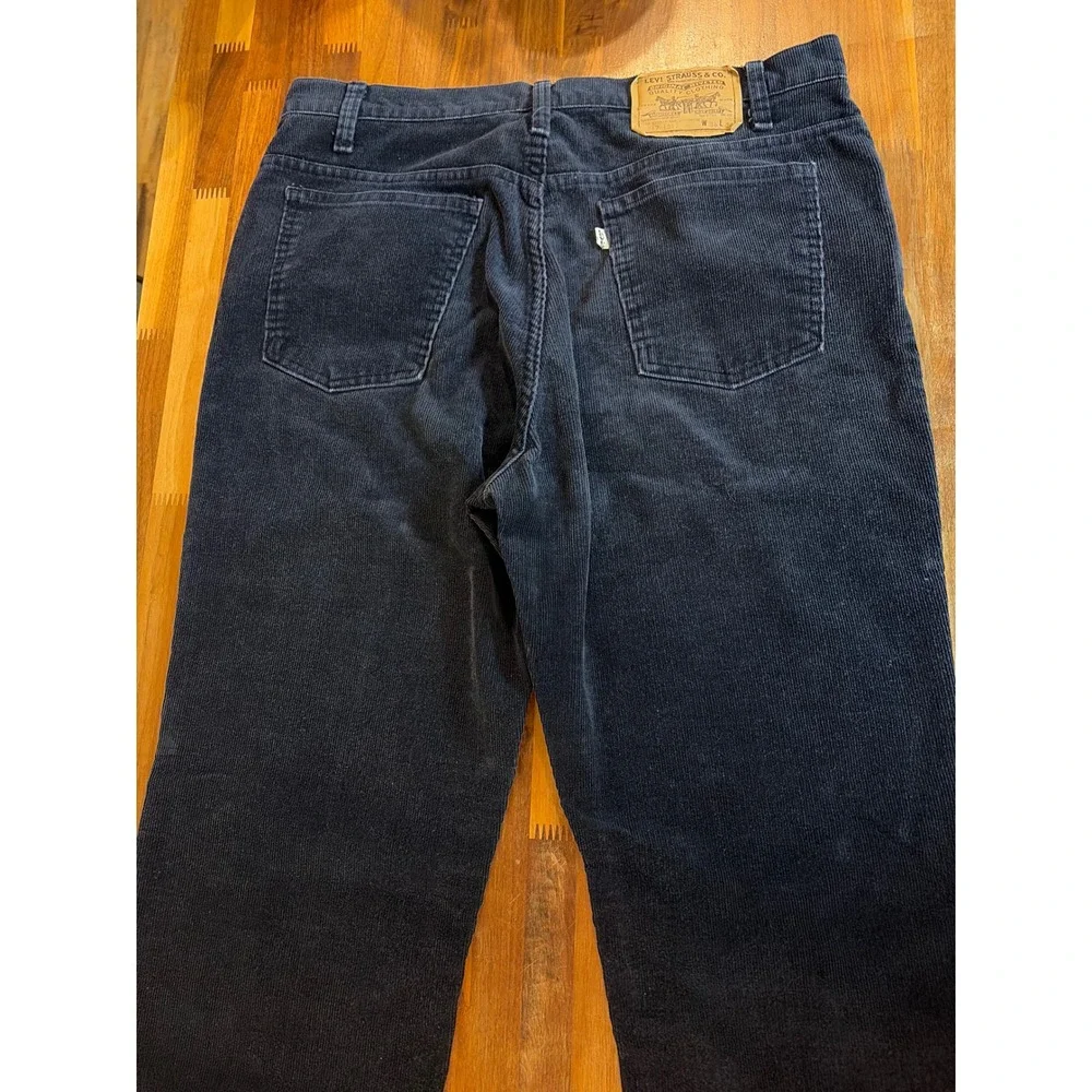 Vintage Levis 517 Corduroy Pants Mens 36x34 Navy Blue Bootcut Made in USA 1988